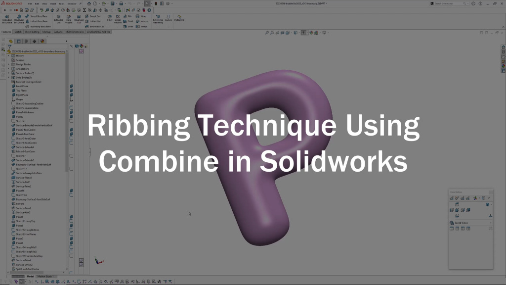 Ribbing Technique Using Combine in Solidworks AJ Design Studio