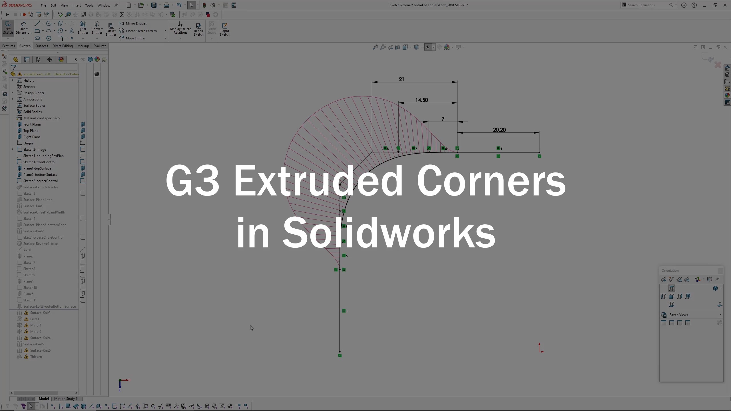 You are currently viewing G3 Extruded Corners in Solidworks